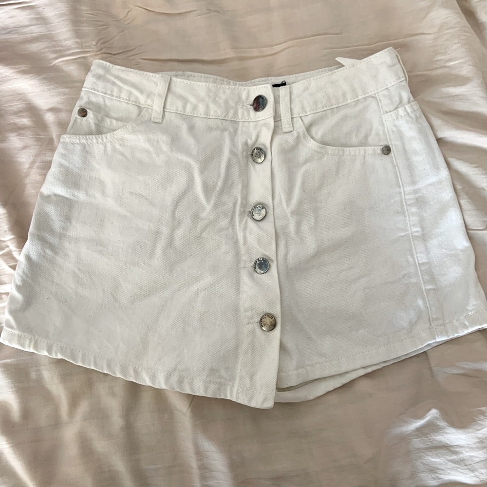 ONLY white denim button-down skort in XS